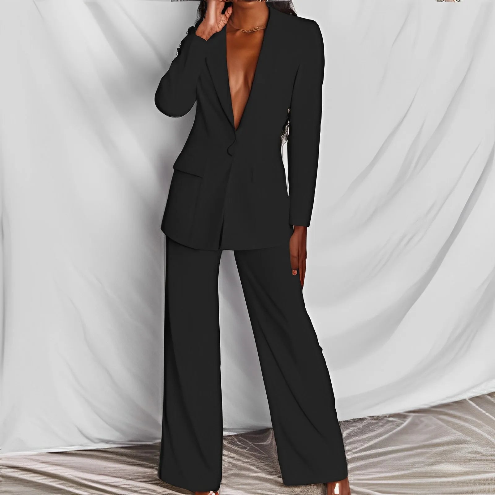 Women Blazer + Pants Sets Two Piece Spring Autumn Fashion Work Pant Suits OL Single Breasted Jacket Formal Suit Outfits