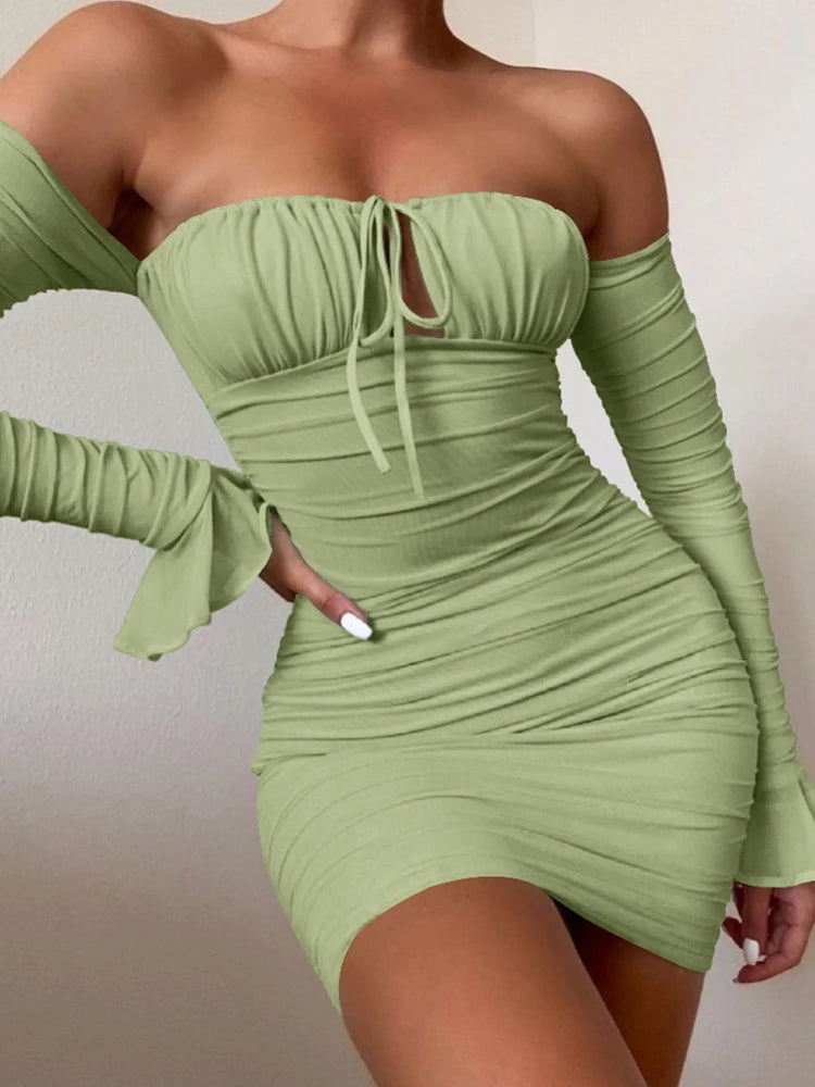 Sexy  Push Up Long Sleeve Dress