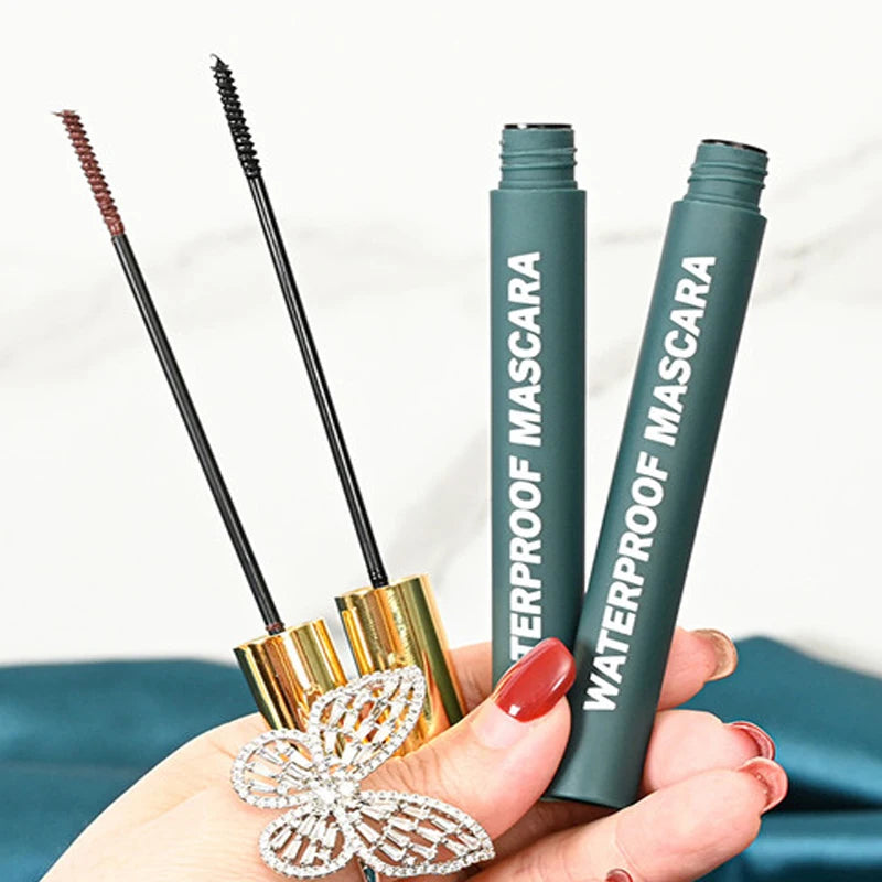 Waterproof Mascara Eyelash Makeup 2 Colors Ultra-fine Curling Lengthening Not Smudge Black Brown Eyelashes Extension Cosmetics