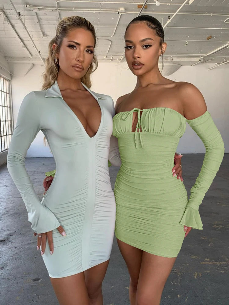 Sexy  Push Up Long Sleeve Dress